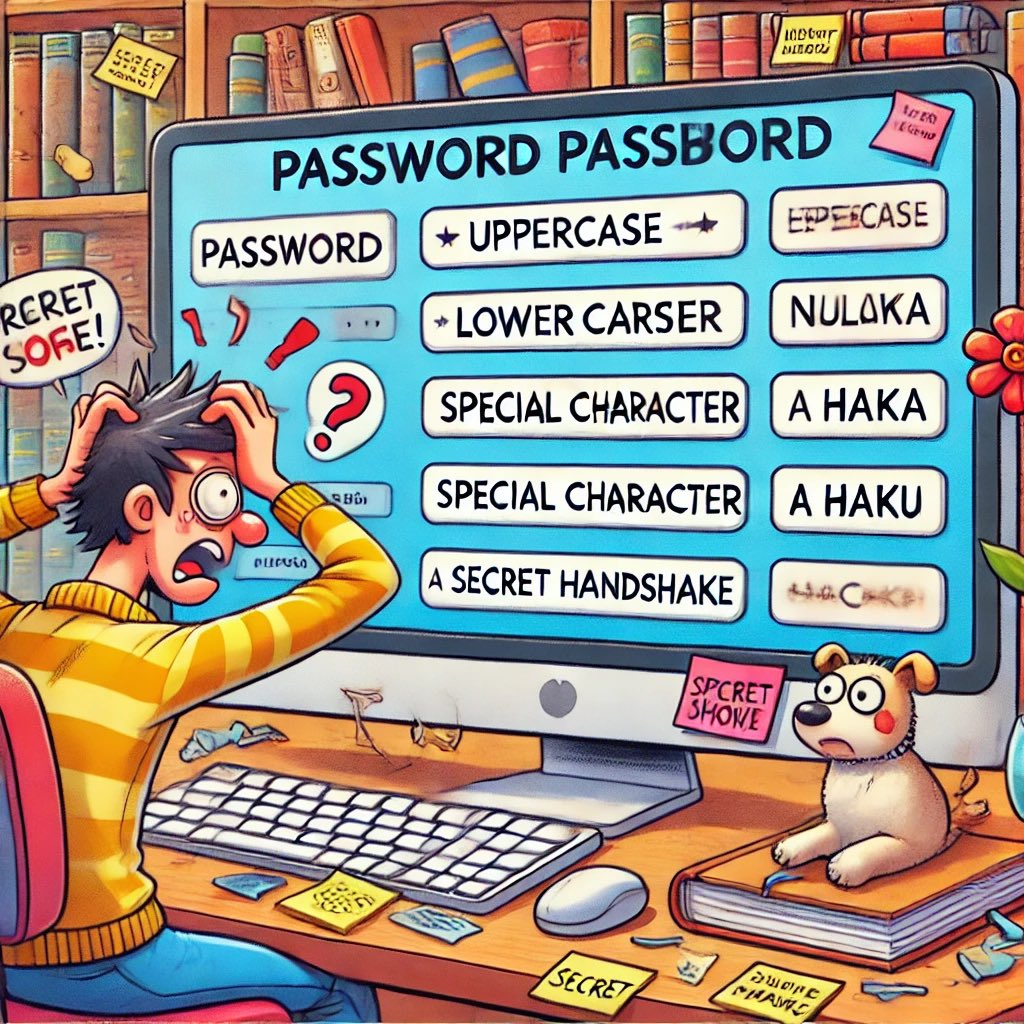 beinpositive's tweet photo. Password requirements: 1 uppercase, 1 lowercase, 1 number, 1 special character, a haiku, a dance move, and a secret handshake. 🔐 #ModernStruggles
#sundayvibes https://t.co/k2HYwyXd62