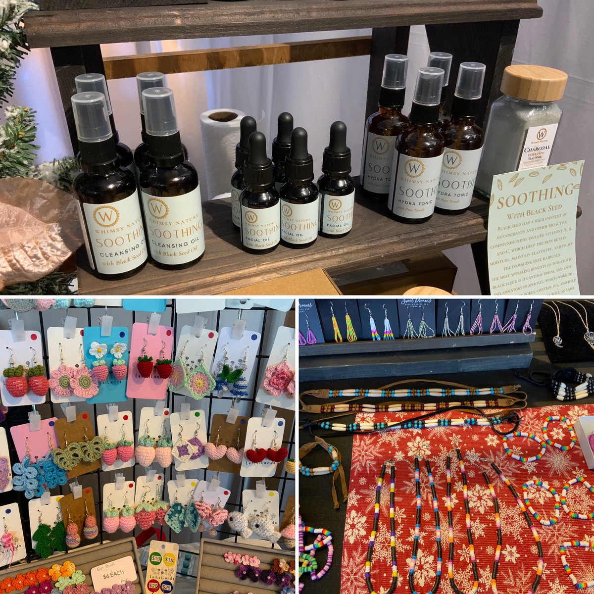 sjfmnl's tweet photo. Looking for some great locally made items for holiday gifts? Well the St. John’s Farmers’ Market is open today until 3pm for all your shopping needs. #sjfmnl #sjfm #jewellery #bathitems #skincare #stjohns #selfcare https://t.co/EJN5GAPMIq