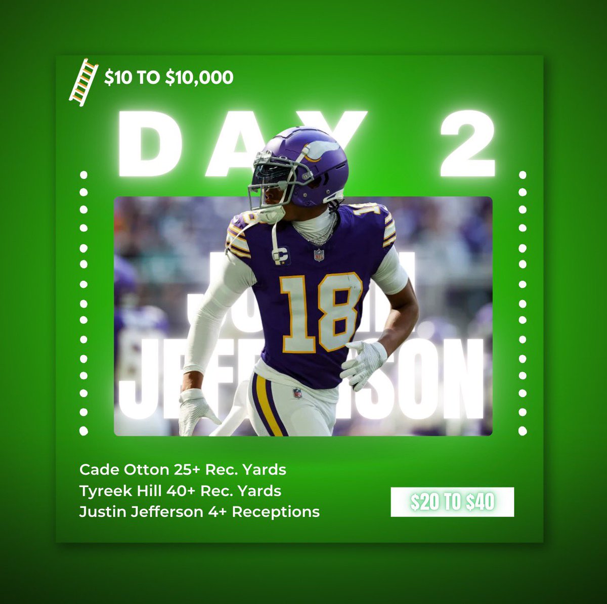 10to10k_'s tweet photo. ☕️GOOD MORNING! It’s time to climb the ladder. 

-Otton Hit L8/10 Games🎯
-Tyreek Hit L7/10 Games🎯
-JJ Hit L9/10 Games🎯

❤️LIKE+REPOST below and I'll drop us another parlay winner! https://t.co/TX22jQx8lq