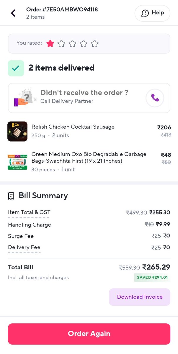 rohandsouz's tweet photo. @ZeptoNow order 7E50AMBWO94118 placed. Received wrong product. Ordered 2 relish chicken sausage. Receivd 1 sausage &amp; 1 salami pack. Chat help is useless. It's not allowing to select the wrong product.  I mean what kind of interface are v talking about. I will not order henceforth https://t.co/05VH5Op4yB
