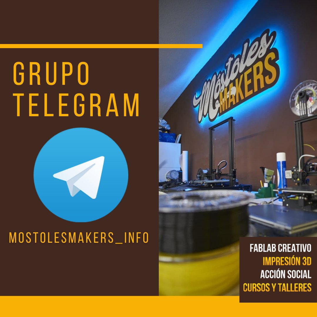 ¿Qué aun no has entrado a nuestro grupo de información  en telegram? Únete y entérate de todas las novedades, además podrás conocer gente muy maja!! 😜
#telegram #mostoles #mostolesmakes #online #cursos #fablab #formacion #contacto #redes