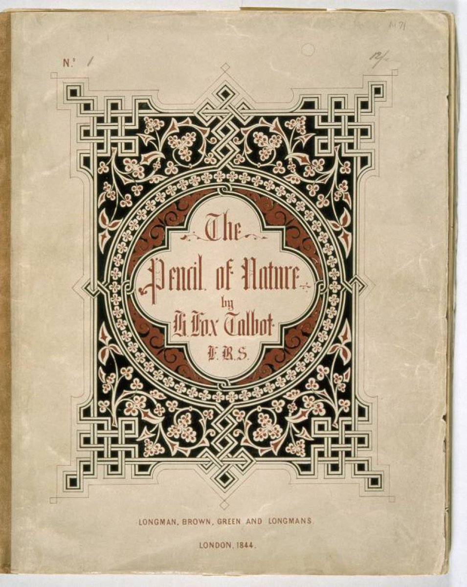 RealPreCinema's tweet photo. 1844
THE PENCIL OF NATURE
WILLIAM HENRY FOX TALBOT (1800-1877)
The first commercially published illustrated book. The #Calotype / #Talbotype photographic process published by Longman, Brown, Green and Longmans in six fascicles, London, 1844.
READ it here. https://t.co/Uv2z0oytbM https://t.co/2w2Bt0kQXG