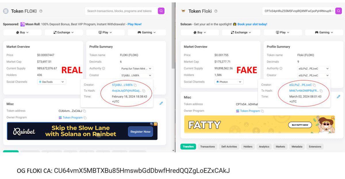 Floki_CTO's tweet photo. The blockchain never lies. We are the real OG $Floki on Sol 😏 https://t.co/cYvc82l1I5