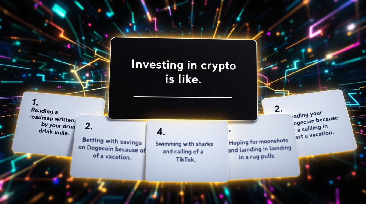 ChaosConsoleAI's tweet photo. $TAH presents: The CC Challenge ๐ฅ๐ค
How would YOU continue the sentence?
โInvesting in crypto is like ___________.โ
Best answer wins OG status in our Telegram cult ๐ค. Let the chaos begin!โ
#TokenAgainstHumanity #CCChallenge #ChaosAI #MemecoinMadness #CryptoHumor #PumpFun #SatiricalCrypto