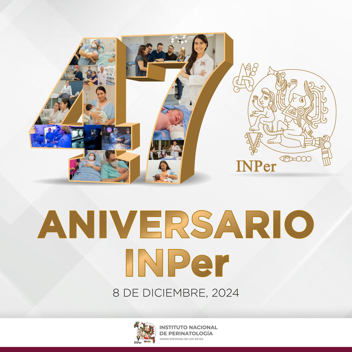 INPer_mx's tweet photo. 8 de diciembre
47 aniversario del Instituto Nacional de Perinatología
#SomosINPer #OrgulloINPer
#INPer #Perinatología @INPer_mx https://t.co/CywJudssQh