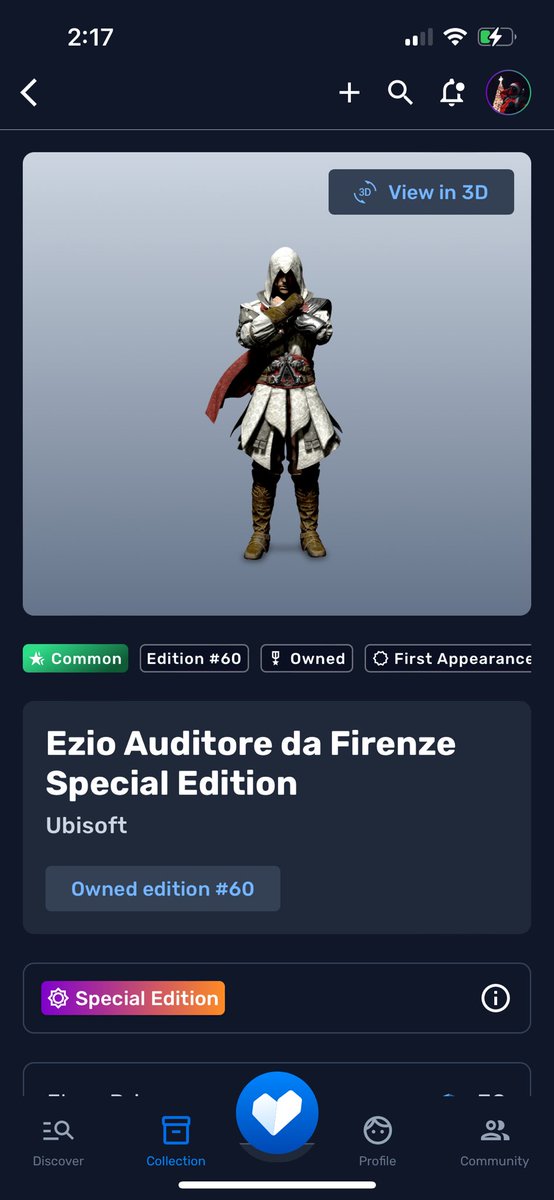JL (@aokijimel) on Twitter photo Got 1/70 special edition on <a href="/veve_official/">VeVe | Digital Collectibles</a> drop spending $330
#veve #vevefam #AssassinsCreed Got 1/70 special edition on <a href="/veve_official/">VeVe | Digital Collectibles</a> drop spending $330
#veve #vevefam #AssassinsCreed