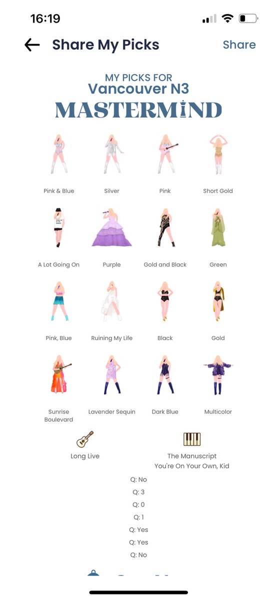 Fizzlybum's tweet photo. @ikprry The outfits! Fully expecting she’ll repeat and I’ll be on another 13 points to finish https://t.co/njrNoifi0r