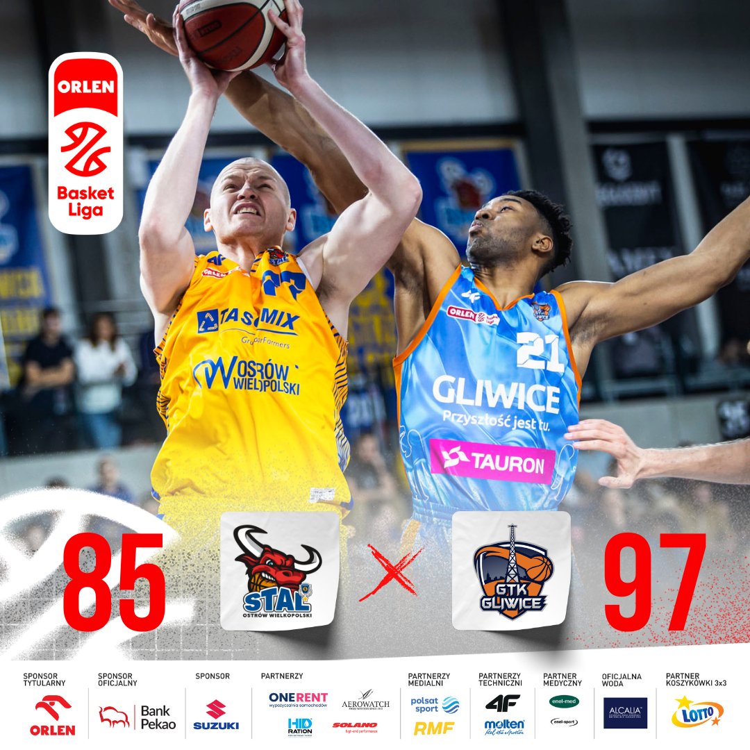PLKpl's tweet photo. 💥 Pierwsze zwycięstwo @GTKGliwice na wyjeździe - @STALOstrow pokonana

#ORLENBasketLiga #PLKPL @GrupaORLEN 
fot. Rafał Jakubowicz https://t.co/R6hGj34HVC