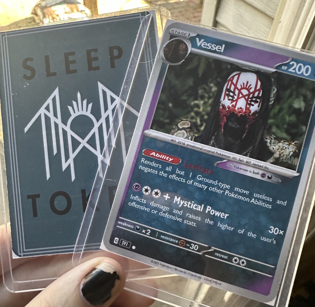 Close up of the Sleep Token Pokmon cards Close up of the Sleep Token Pokmon cards