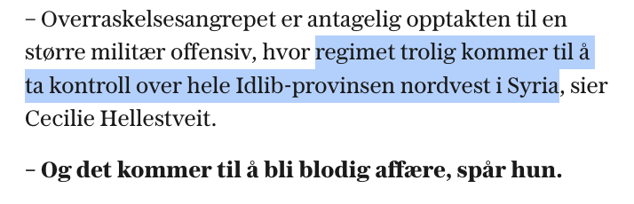 PaulRefsdal's tweet photo. @prebenjordal Cecilie Hellestveit etter at #HTS hadde erobret Syrias nest største by, Aleppo, på bare 3 dager: https://t.co/7Gb4kE19P7