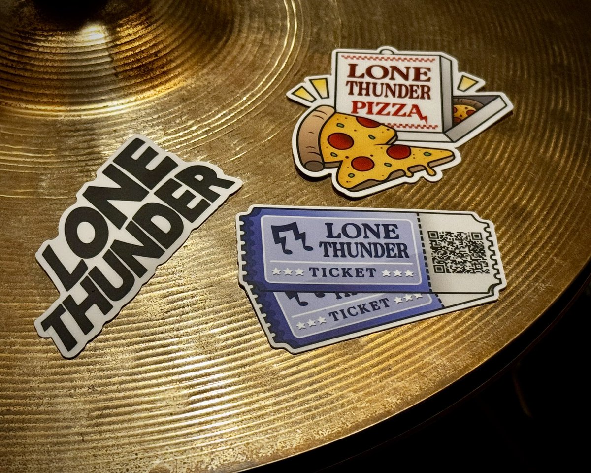 lone_thunder's tweet photo. apparently people like stickers… so the wonderful Danielle Sigl created these awesome designs that will be available at the show tonight!

grog shop:
doors @ 7
show @ 8
thunder ≈ 9:30 https://t.co/zaR6GUZ8om