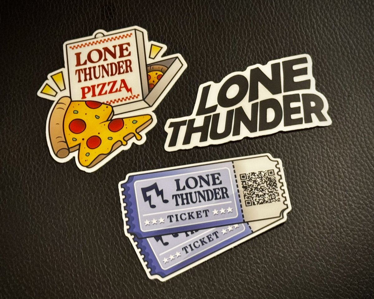 lone_thunder's tweet photo. apparently people like stickers… so the wonderful Danielle Sigl created these awesome designs that will be available at the show tonight!

grog shop:
doors @ 7
show @ 8
thunder ≈ 9:30 https://t.co/zaR6GUZ8om
