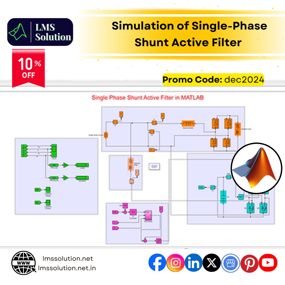 Lms_Solution's tweet photo. MATLAB Simulation of Single-Phase Shunt Active Filter 
For Indian Customer: https://t.co/ILMJCS6IXg
https://t.co/NShSxXwJUD
#PowerQualityImprovement #HarmonicElimination #PowerElectronics #FilterDesign #CurrentHarmonics #VoltageRegulation #ActivePowerFilter https://t.co/0GIeiU68eR