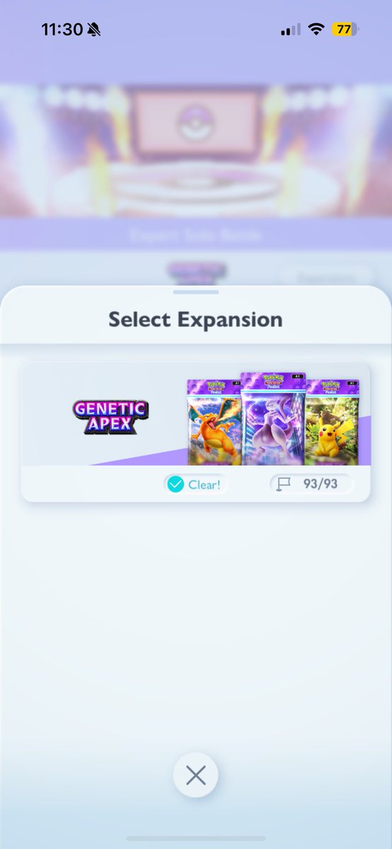 The_Host2000's tweet photo. @PokemonTCGP the fact that you get no final reward for fully clearing the solo battles and their challenges in an expansion is kind of disappointing. I need more missions to feed the dopamine machine, whether they are more daily stuff or not #PokemonTCGPocket https://t.co/66yfmOJYVd