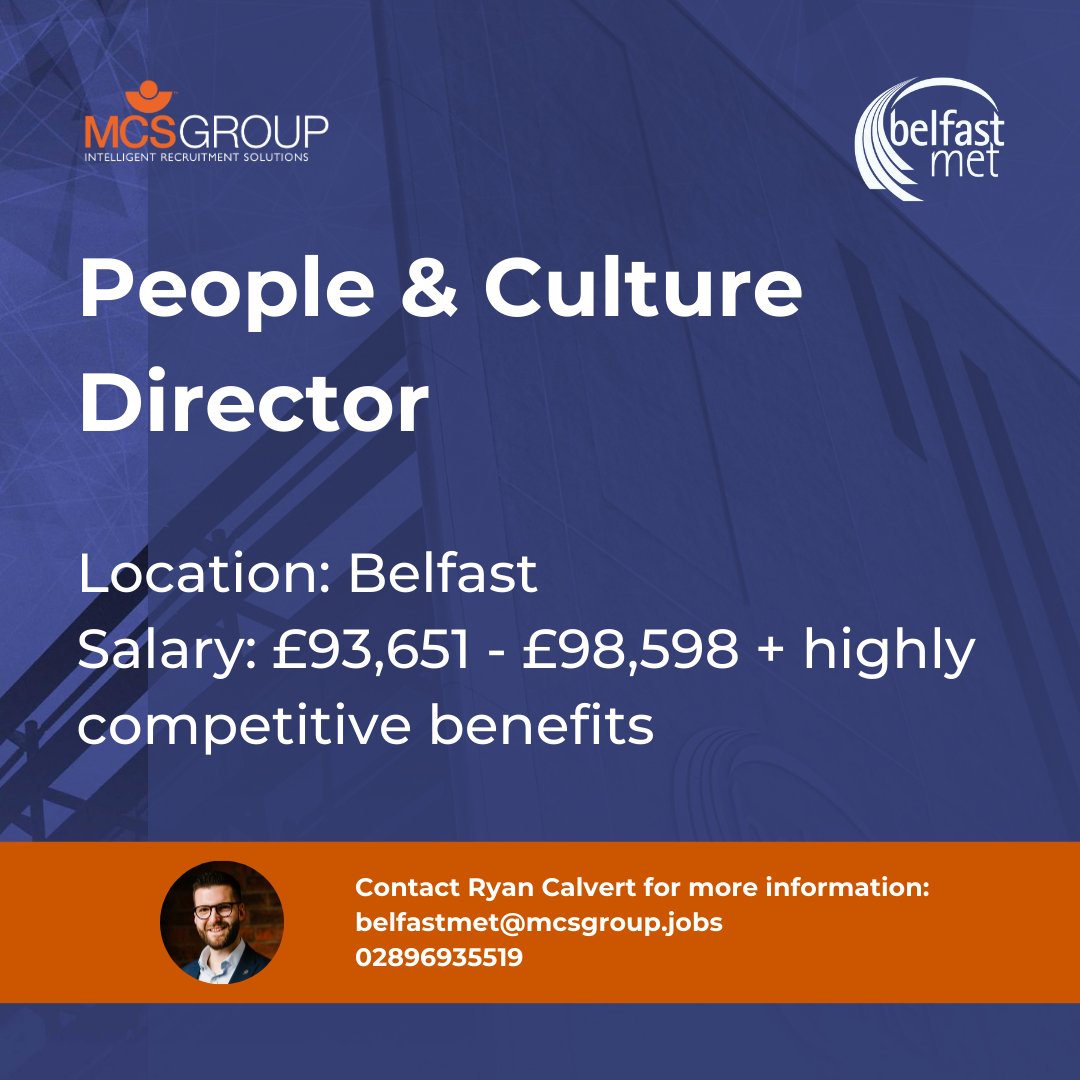💡 Closing tomorrow Monday 9th at 12 noon - Join Belfast Met as Director of People &amp; Culture 💡  📍Apply Now: lnkd.in/epmzJSXb

#Leadership #HR #BelfastMet