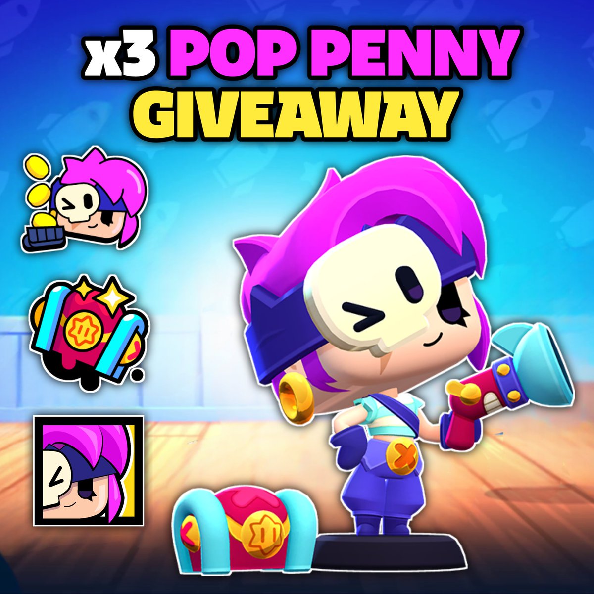 BrawlingBeast01's tweet photo. 💣 x3 Pop Penny Giveaway 

How to Enter:
- Follow @therealbeastbs 
- Like &amp; Retweet 
- Tell us your Fav. Skin from update 

#BrawlStars #ToyStory #PopPennyGiveaway https://t.co/sgh885J8g2