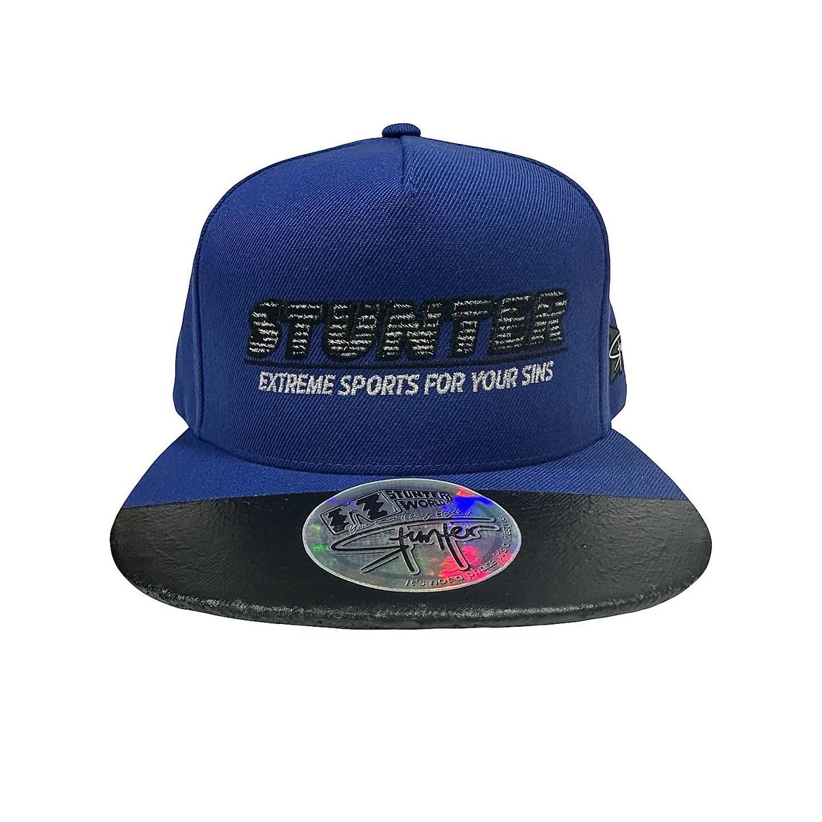 stuntonemtv's tweet photo. Stunter World: “RED FLAG CONNOISSEUR” Silicone Brim Tip Snap Back Hat (Red/Royal Blue) 12/19/24 https://t.co/RfbBbSsGqD