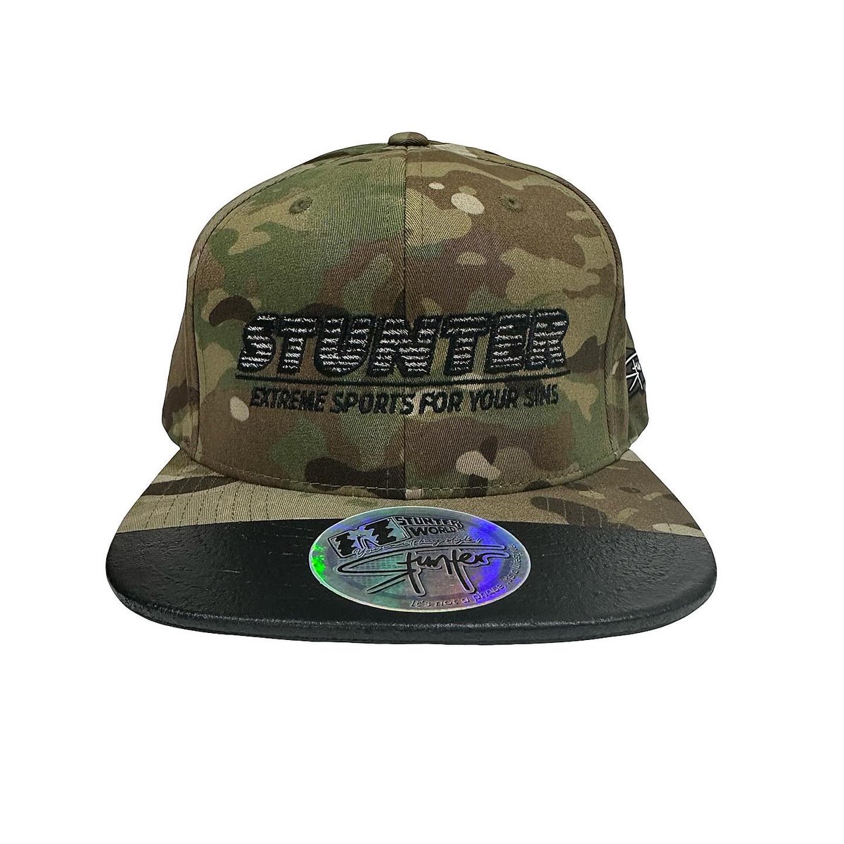stuntonemtv's tweet photo. Stunter World: “RED FLAG CONNOISSEUR” Silicone Brim Tip Snap Back Hat (Day Camo/Night Camo) 12/19/24 https://t.co/Vt9LabVhd9