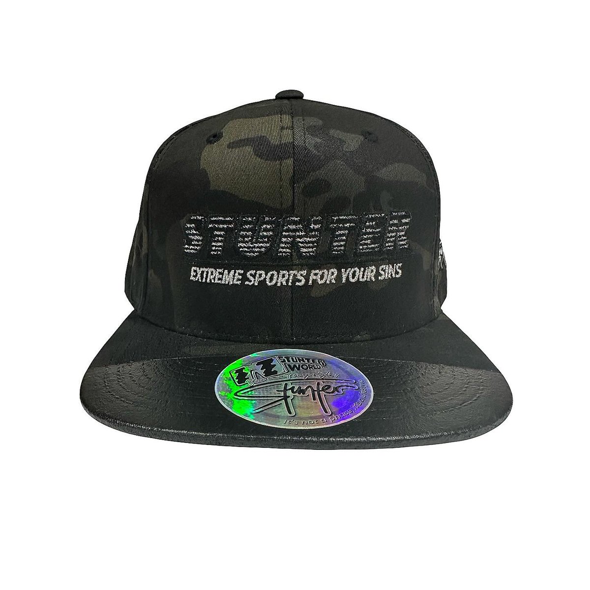 stuntonemtv's tweet photo. Stunter World: “RED FLAG CONNOISSEUR” Silicone Brim Tip Snap Back Hat (Day Camo/Night Camo) 12/19/24 https://t.co/Vt9LabVhd9