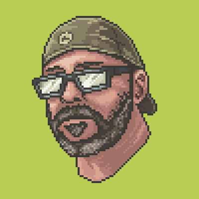 chainsawpolterg's tweet photo. Did a self portrait in pixel art. Which one do you prefer? Is less more? https://t.co/VWQHYAeDTD