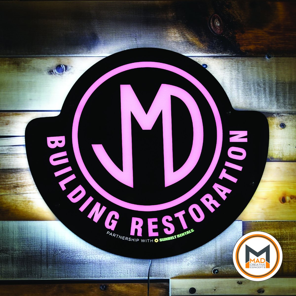 GetMADCreative's tweet photo. Proud to showcase our custom LEDs designed for performance and durability.  Great and unique way to show off your company's logo!💡✨  #SunbeltRentals #LEDLighting #MADCreativeConcepts https://t.co/AsjSCfSvF9