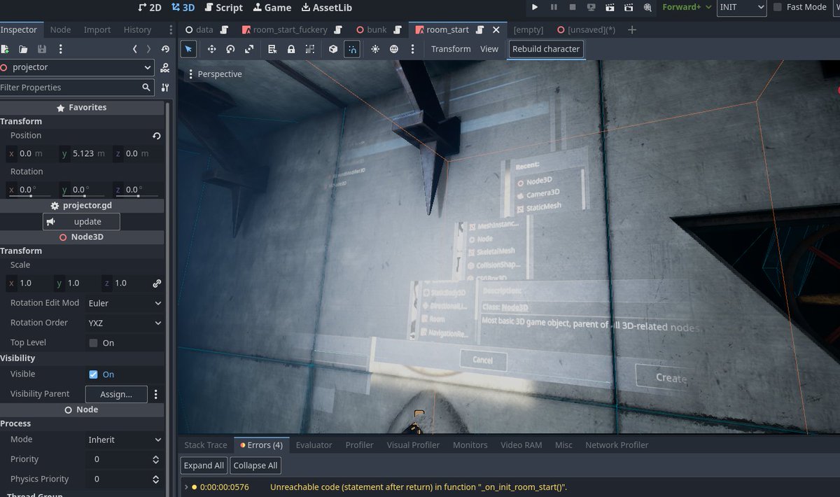 egandara_3DArt's tweet photo. What?! Now my custom projector started projecting the Godot editor itself, fully updated with my recent new custom classes and everything 🤣🤣. Easy fix by pressing that @ export_button, but still, pretty cool! #GodotEngine #Impious #Indiedev https://t.co/oj6Ce8RzV4