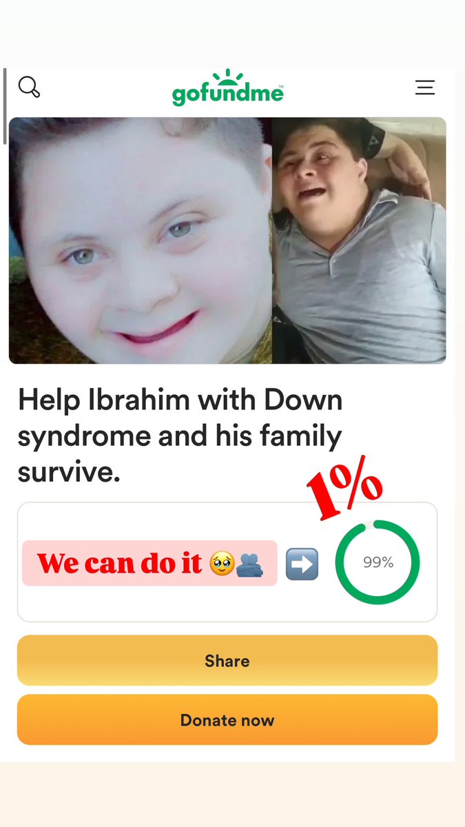Plz my friends 🙏🏻💙

My campaign is almost over and I have reached my goal ( just need 1% ) 🚨

We can do it 🫂 , Please Support this angel even with 5$ 🥺

gofundme.com/f/ibrahim-down…