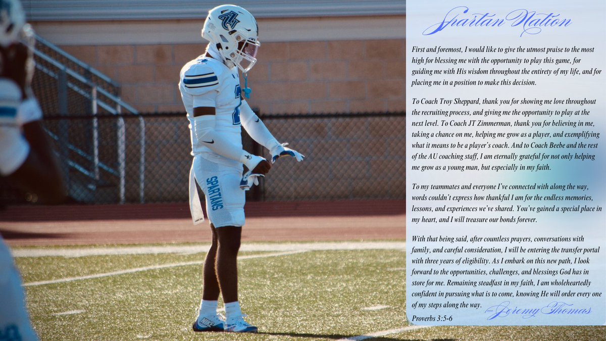 I am entering the portal. Glory be to God. 
Career stats through 15 games:
63 tckl
6 tfl 
3 int 
7 pbu
3 qbh 
Season Highlights youtu.be/F5UGPLgljBY?si…