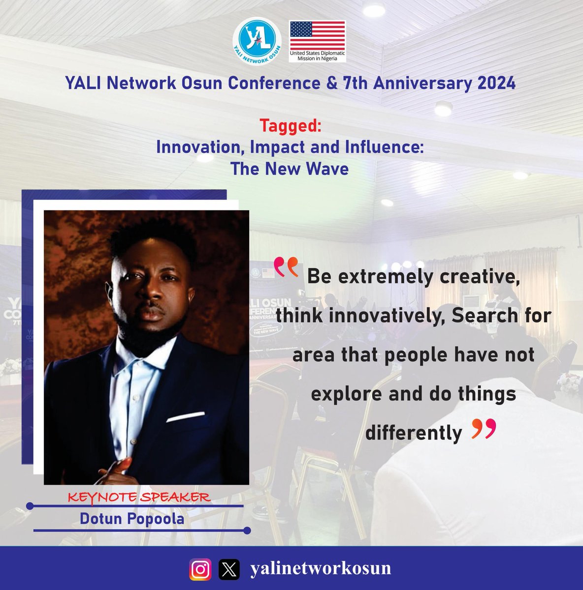 Imisioluwaaaa's tweet photo. Volunteering at the #YALINetworkOsun Conference was inspiring!
Key takeaways:
- Hon. A. Adeyemi: "Time is the smallest unit of life. Value it."
- Dotun Popoola: " Be creative and think innovatively."
Grateful for the experience!
#Innovation #yaliosunconference #yaliosun https://t.co/a1myhDzlfv