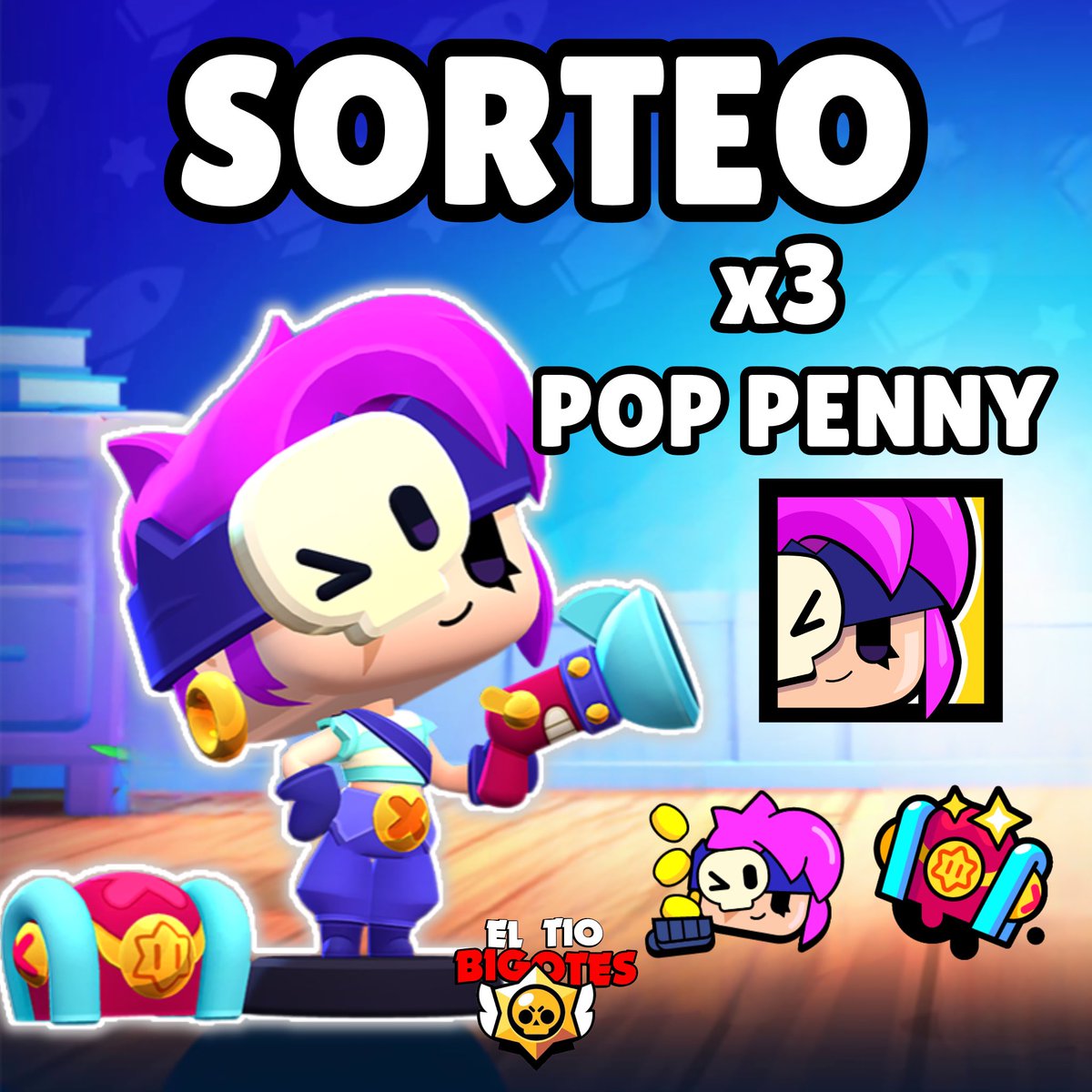 El Tío Bigotes Gaming (@tiobigotesgamng) on Twitter photo ⭐️ SORTEO / GIVEAWAY POP PENNY
🎁 3 GANADORES se llevarán la nueva skin + icono + spray + pin
- Sígueme <a href="/TioBigotesGamng/">El Tío Bigotes Gaming</a>
- RT ♻️ y Like ❤️
- Menciona a dos amigos
Termina el 15 de diciembre 🍀
#PopPennyGiveaway #BrawlStars ⭐️ SORTEO / GIVEAWAY POP PENNY
🎁 3 GANADORES se llevarán la nueva skin + icono + spray + pin
- Sígueme <a href="/TioBigotesGamng/">El Tío Bigotes Gaming</a>
- RT ♻️ y Like ❤️
- Menciona a dos amigos
Termina el 15 de diciembre 🍀
#PopPennyGiveaway #BrawlStars