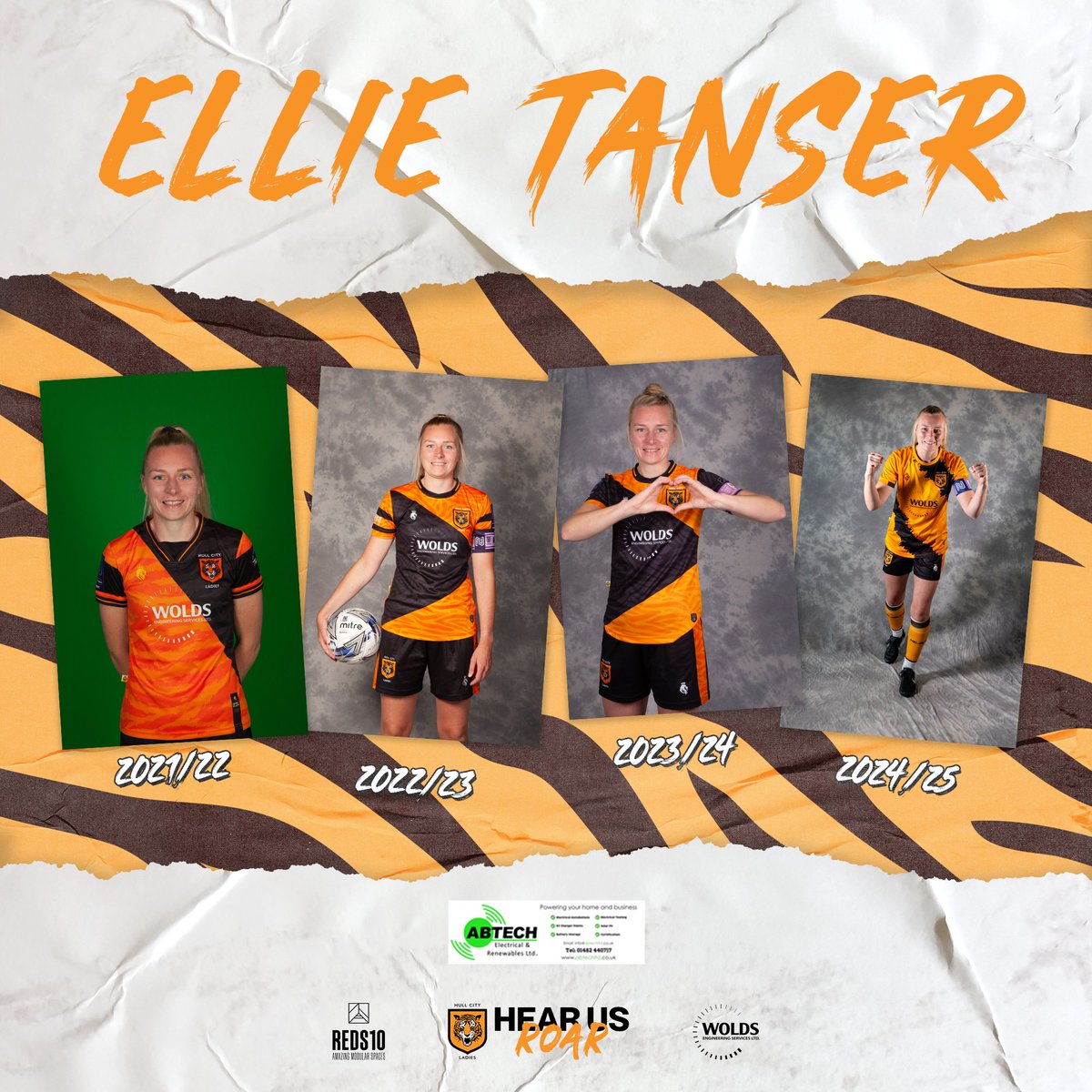 HullCityLFC's tweet photo. #HCLAdvent 8️⃣

Our number 8 bleeds amber and black, wearing the armband proudly! Tanser sets the standard, leads the way, and guides the team through each high or low, no matter what! 

Achieving 23/24 Player’s Player of the Year, & lead the team to the victorious Champion squad last season!

🤝 Abtech Electrical & Renewables Ltd

#HearUsRoar