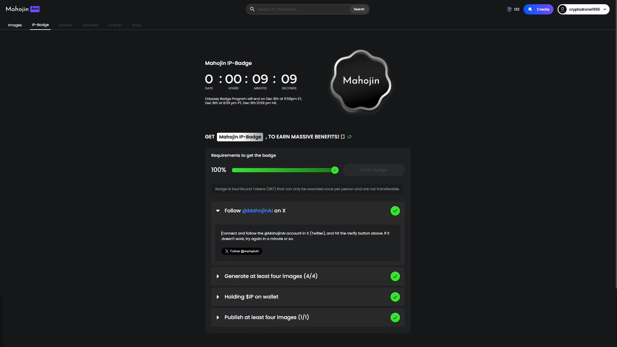 gmcupos's tweet photo. @mahojinAI 9 minutes left, all tasks done, why i cant claim???????! https://t.co/L0mv0dYmH6