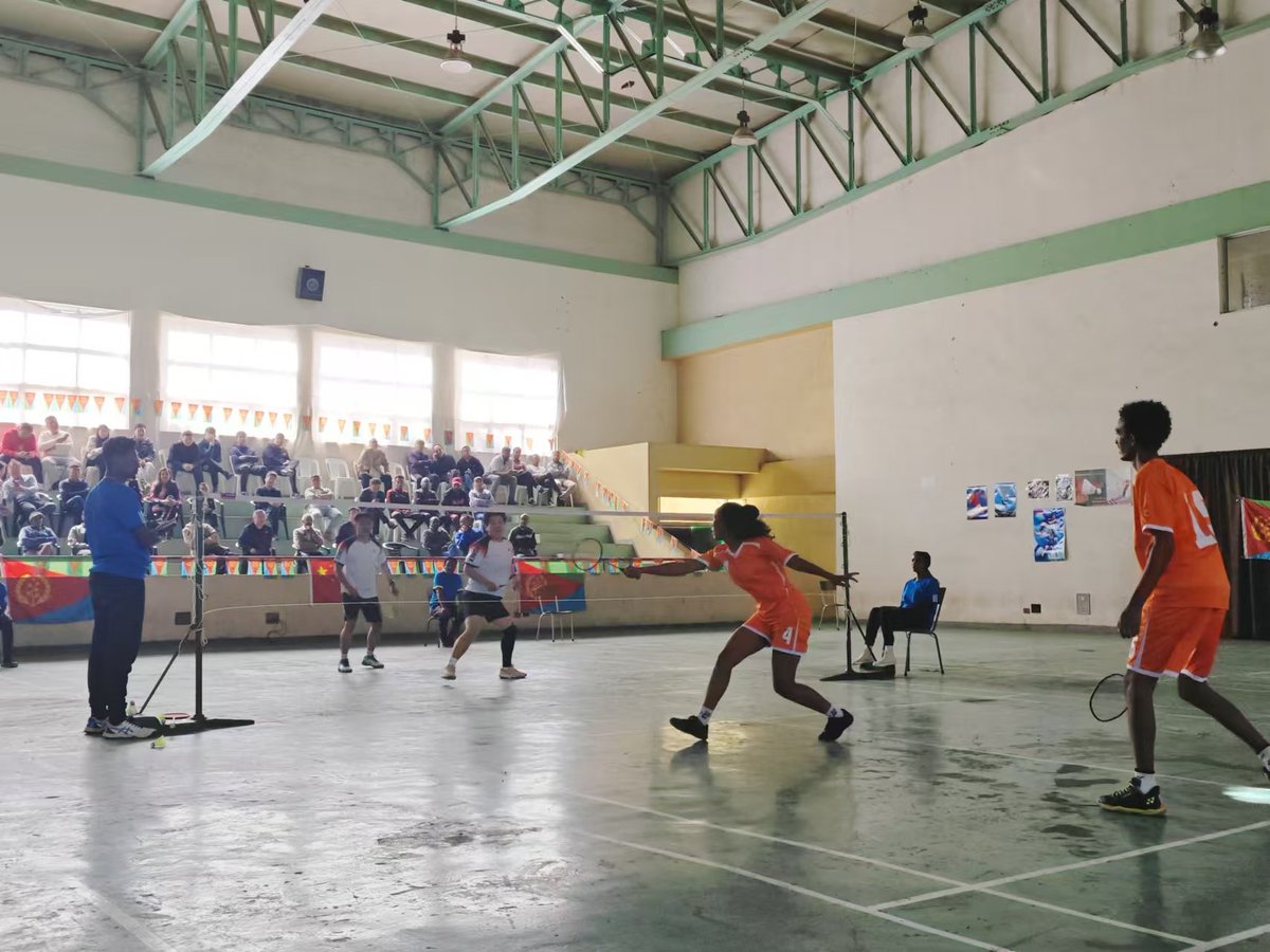 Today the China-Eritrea Friendship Badminton Match was successfully held.  Much enjoyed the wonderful performances of the players. Confident that China and Eritrea friendship will write a new chapter in 2025.