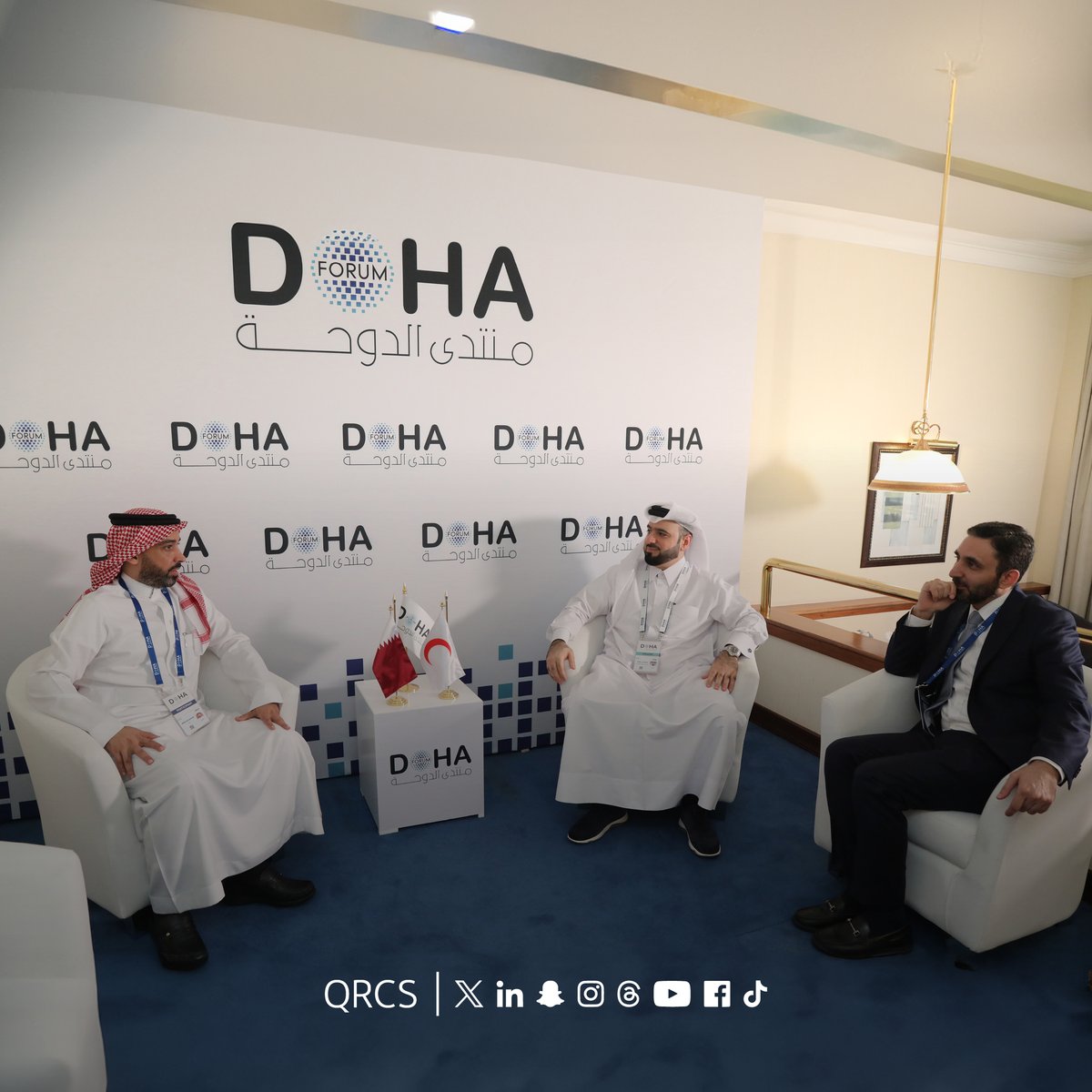 QRCS's tweet photo. بحث سعادة الأمين العام السيد/ فيصل محمد العمادي مع أمين عام المنظمة العربية للهلال الأحمر و الصليب الأحمر السيد/ عبد الله بن سهيل المهيدلي، علاقات الشراكة الوطيدة وسبل تعزيزها وذلك على هامش #منتدى_الدوحة 2024.
#DohaForum | #TheInnovationImperative https://t.co/VLD6oK3Zt2