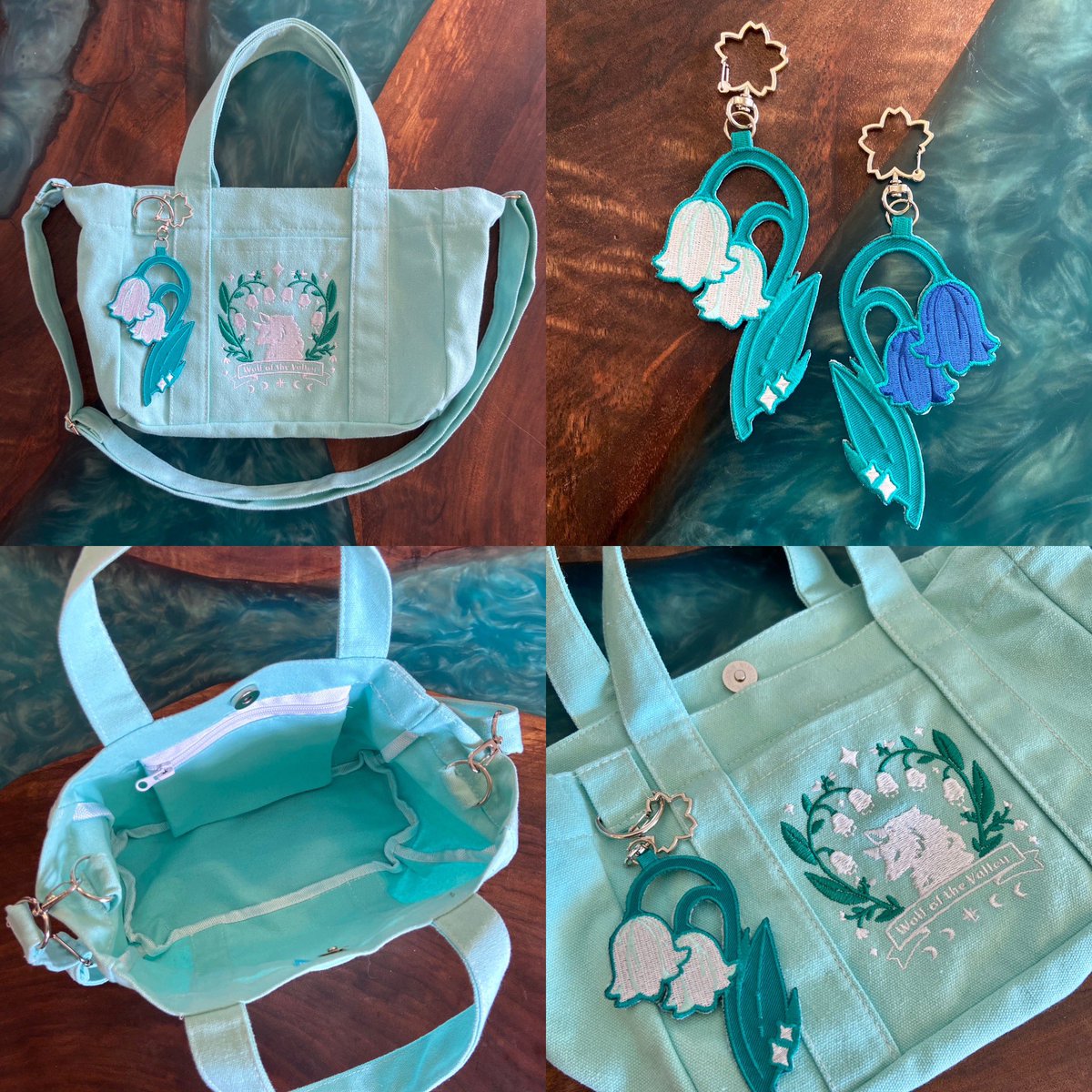 Realized I never really posted photos of my Wolf of the Valley mini totes. 😅 

I have just a few of these left split between my online shops and some in-stock at <a href="/happibarast/">Happibara Station</a> too!!