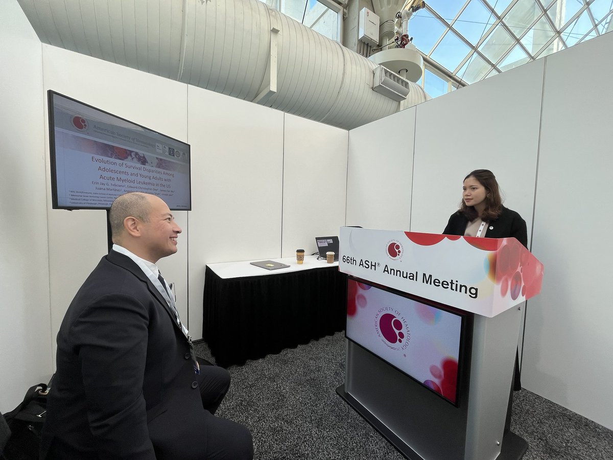 Come check out the oral presentation of  Evolution of survival disparities among #AYA patients with #AMLsm by <a href="/erin_feliciano/">Erin Feliciano, MD, MBA</a> at 9:30am PST at the <a href="/GrandHyattSD/">Grand Hyatt SanDiego</a> 🩸 Some behind the scenes prep from today! #ASH24 #ASHKudos #ASHTrainee