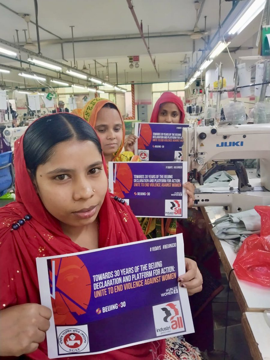 NazmaAkter73's tweet photo. In this #16daysofActivism2024
we're campaigning for the BD Govt to #ratifyILOC190 recognizing the right to workplaces free of violence and ensuring dignity & respect at workplace, home and streets against women & girls.
@IndustriALL_GU @ituc @uniglobalunion @ProgIntl https://t.co/Plxb704oaM