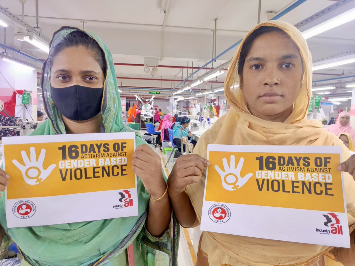 NazmaAkter73's tweet photo. In this #16daysofActivism2024
we're campaigning for the BD Govt to #ratifyILOC190 recognizing the right to workplaces free of violence and ensuring dignity & respect at workplace, home and streets against women & girls.
@IndustriALL_GU @ituc @uniglobalunion @ProgIntl https://t.co/Plxb704oaM