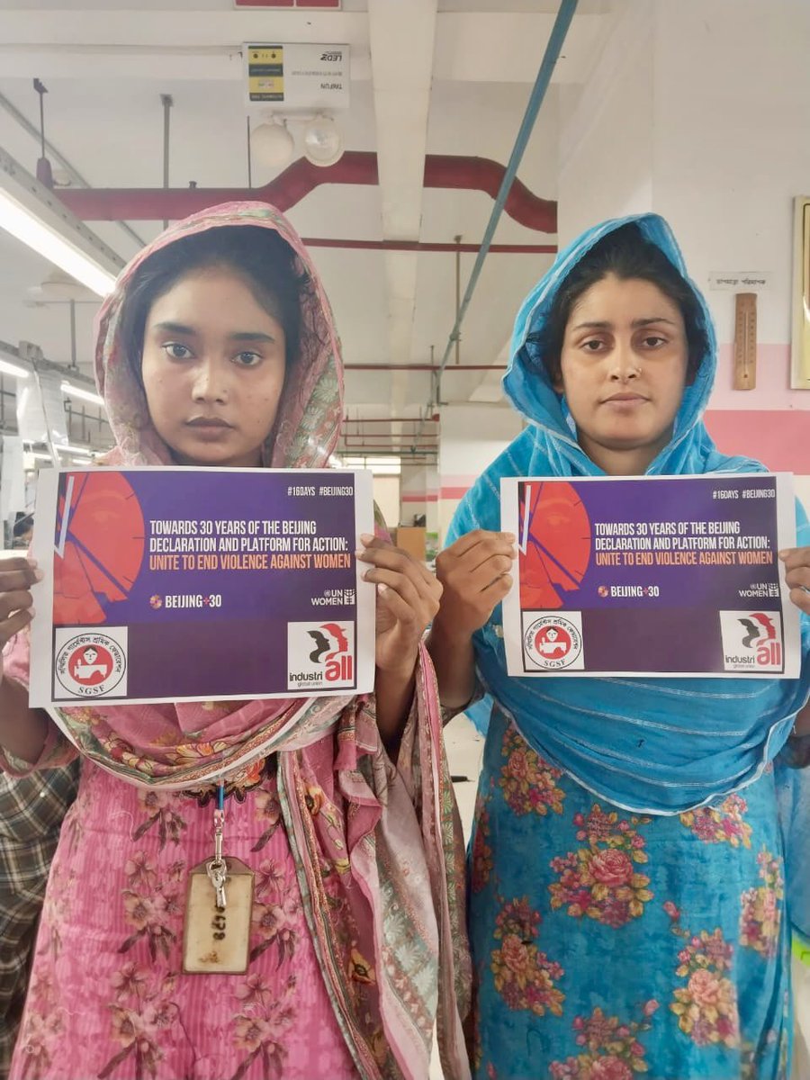 NazmaAkter73's tweet photo. In this #16daysofActivism2024
we're campaigning for the BD Govt to #ratifyILOC190 recognizing the right to workplaces free of violence and ensuring dignity & respect at workplace, home and streets against women & girls.
@IndustriALL_GU @ituc @uniglobalunion @ProgIntl https://t.co/Plxb704oaM