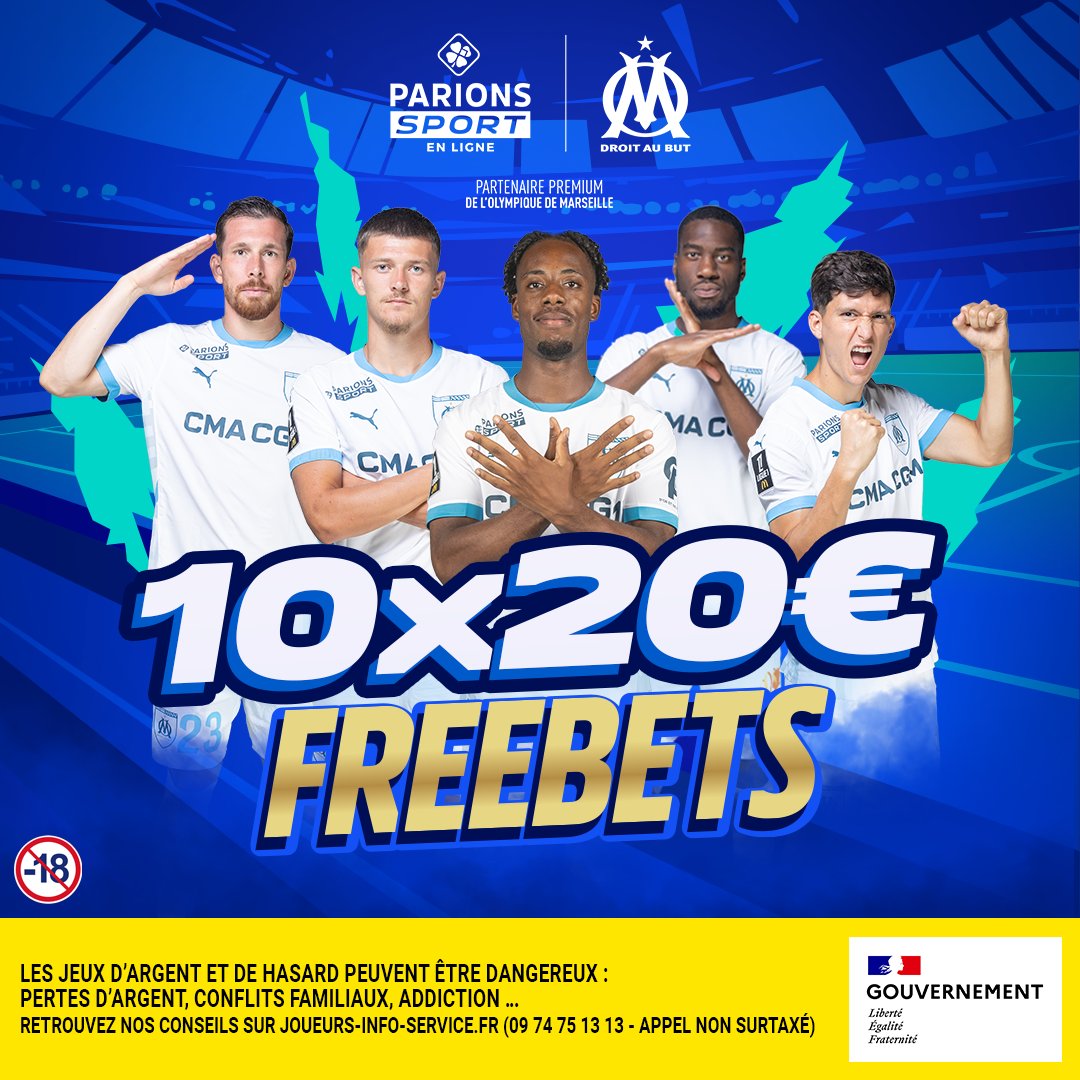🔵⚪️  L'OM se déplace à Saint-Etienne pour revenir à 5 points de la tête. Mais combien de buts vont marquer les Olympiens ? 

Pour jouer : 

1⃣ RT + Follow @ParionsSport 
2⃣ Commente avec le nombre de buts de l'OM + #FreebetsParionsSport

Règlement: bit.ly/REG-X-2024