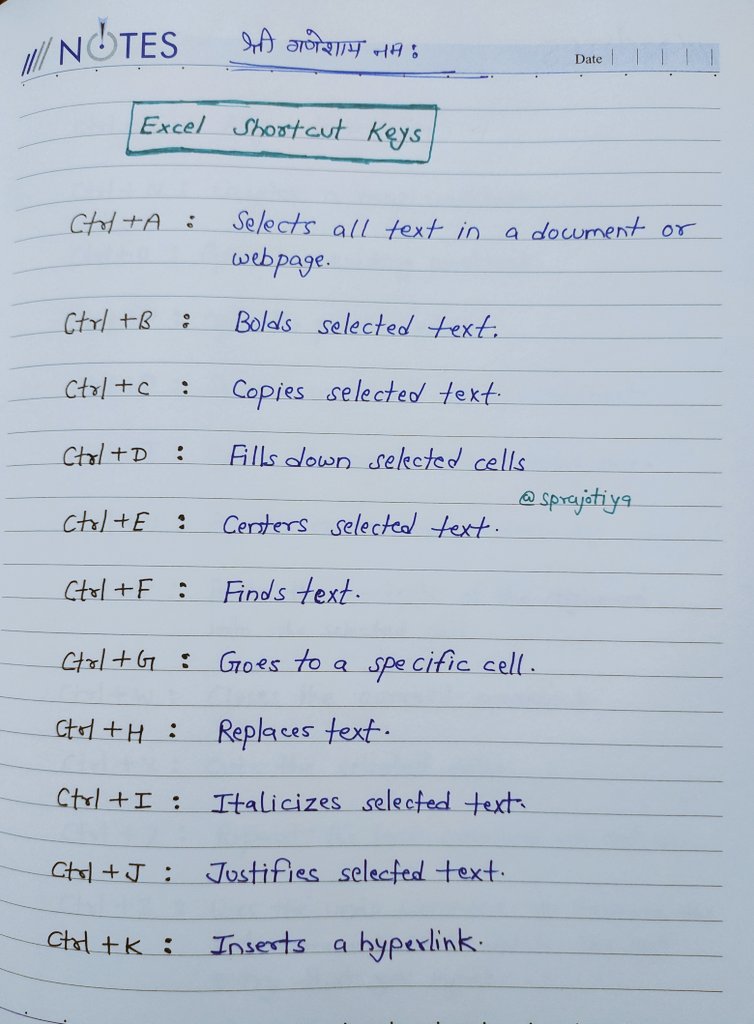 sprajotiya's tweet photo. Some Excel Shortcut Keys 

👉 If you have any question then comment ⏬

👉 If you like ♥️ the content, please repost 📮  &amp; share ⏩ with your friends.

#excel #exceltips #exceltricks #spreadsheets #corporate #accounting #finance #workhacks #tutorial #sheets.
.
.
@excel @msexcel https://t.co/oaeN4WvNCe