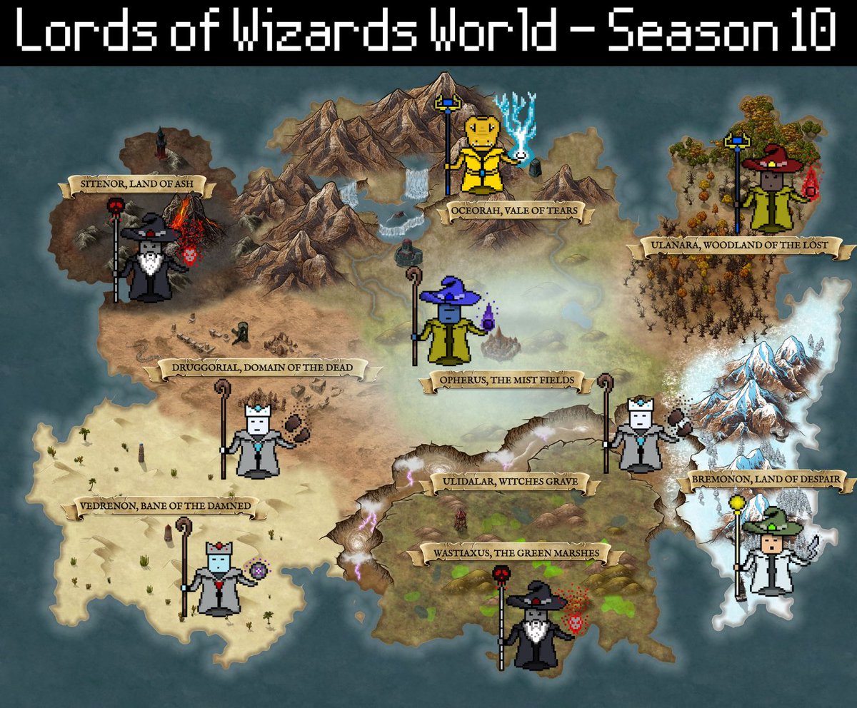 The 10th Season of Lords just ended!

For most players, this is their favorite game mode! Battle against the best of the best to claim your Title as Lord of one of the 9 regions in Wizards World!

🪙126k $WIZA in Prizes!

🌐wizardsarena.net/lords

#Kadena $KDA #KDA