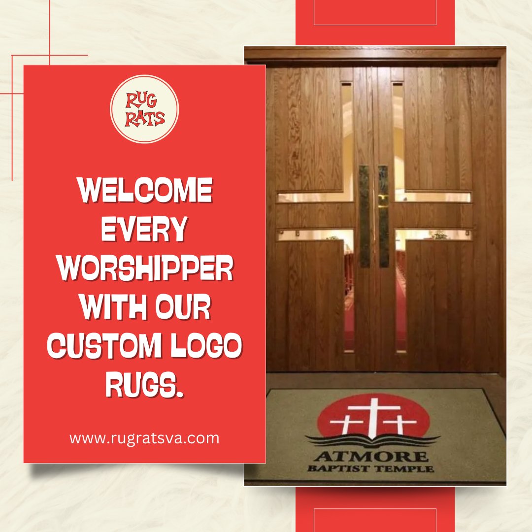 RugRatsInc's tweet image. Welcome your congregation with custom logo rugs that reflect your church’s mission! From scripture to symbols of faith, these durable, stylish rugs add a personal touch to your sacred space.  rugratsva.com/logo-rugs-chur…
#ChurchLogo #FaithAndDesign #ChurchDecor #HouseOfWorship…