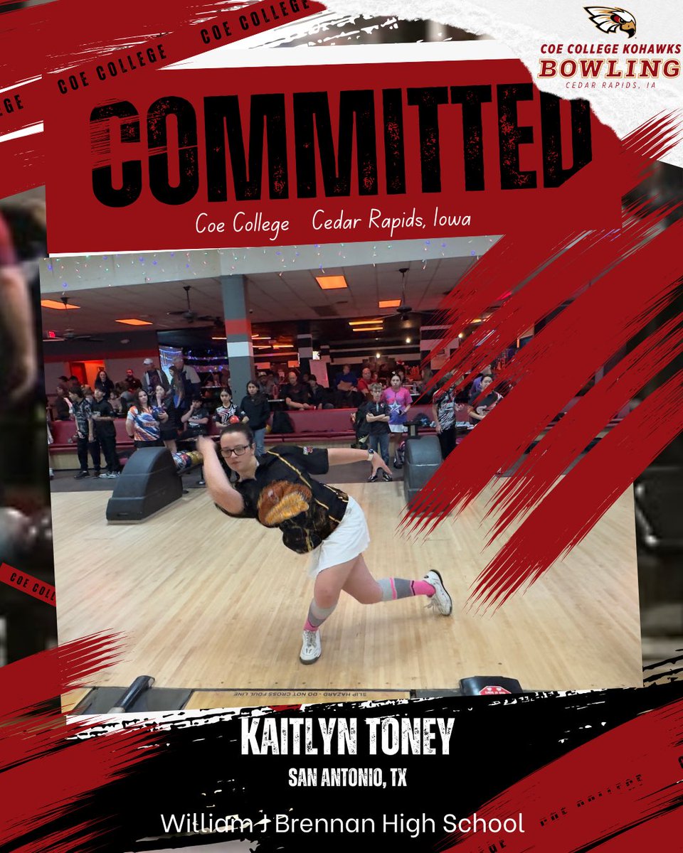 CoeBowling's tweet photo. Welcome Kaitlyn Toney of San Antonio, Tx ￼to the Kohawk Bowling Family! https://t.co/Ymh7VG5VAB