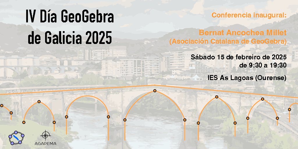 Instituto GeoGebra de Galicia (@geogebragalicia) on Twitter photo Compañeiras e compañeiros docentes de Matemáticas. Por favor, podedes rechouchiar este post? Queremos chegar a todo o profesorado, e cónstanos que unha boa parte aínda non sabe que o IV Día GeoGebra de Galicia se celebrará o #15febreiro en #ourense.
<a href="/geogebra/">GeoGebra</a> #geogebra Compañeiras e compañeiros docentes de Matemáticas. Por favor, podedes rechouchiar este post? Queremos chegar a todo o profesorado, e cónstanos que unha boa parte aínda non sabe que o IV Día GeoGebra de Galicia se celebrará o #15febreiro en #ourense.
<a href="/geogebra/">GeoGebra</a> #geogebra