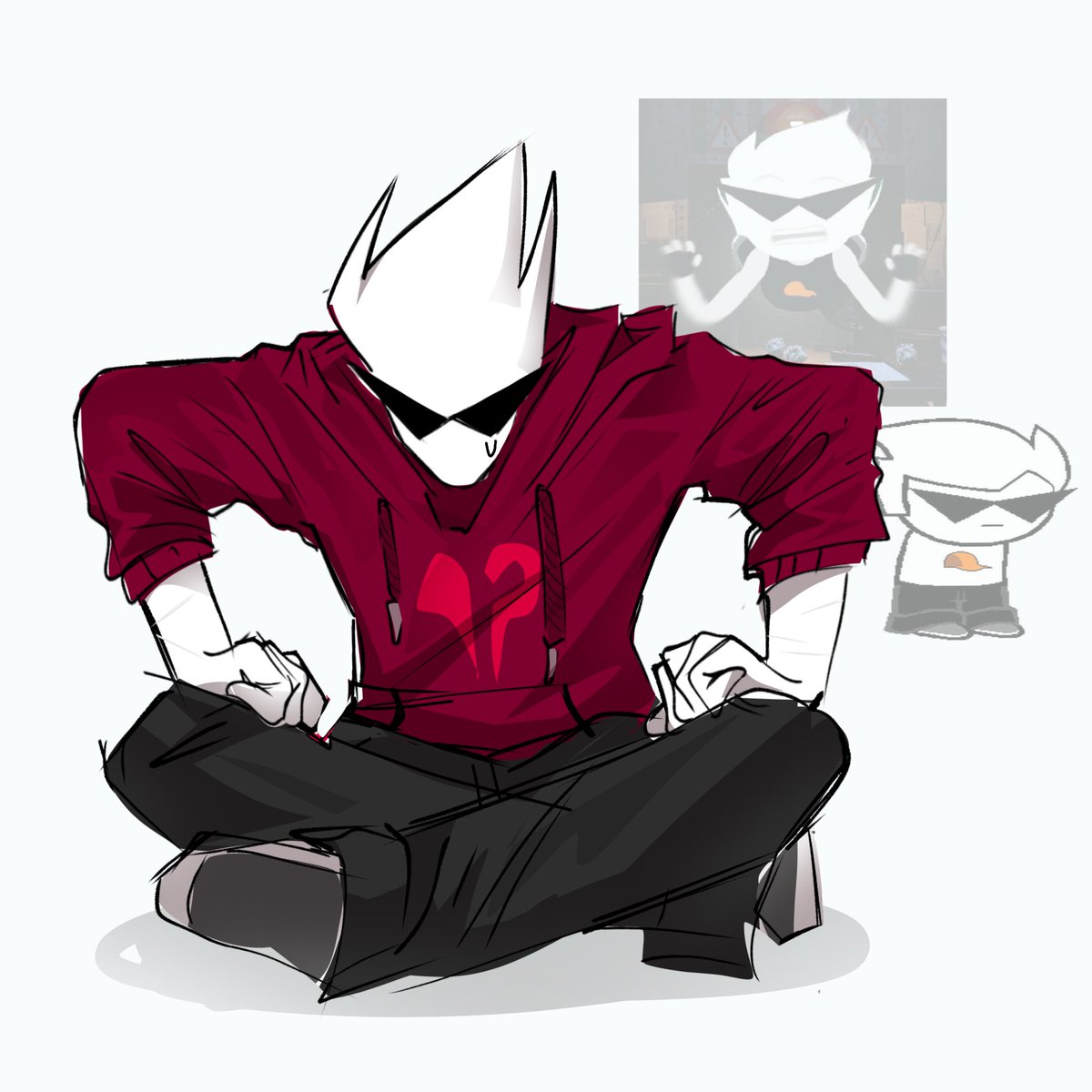 starvingae975's tweet image. I missed a question in my compsci exam I doodled a crappy Dirk to cope