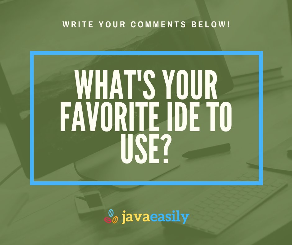 JavaEasily's tweet image. What&apos;s your favourite IDE that you use? 🧑‍💻

Is it Eclipse or IDEA? OR maybe even Netbeans? Personally, I love IntelliJ IDEA!  What&apos;s *your* favorite?

#javabeginner #java #javaeasily