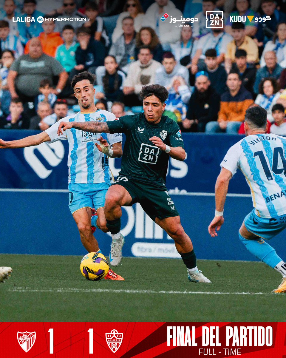 U_D_Almeria's tweet photo. 🔚 @MalagaCF 1️⃣-1️⃣ @U_D_Almeria 

⚽️ Edgar.

¡ALMERÍA NUNCA SE RINDE! ❤️🤍

#MálagaAlmería ⚔️ | #UDARadio 📻 https://t.co/VmA3vVFxl1