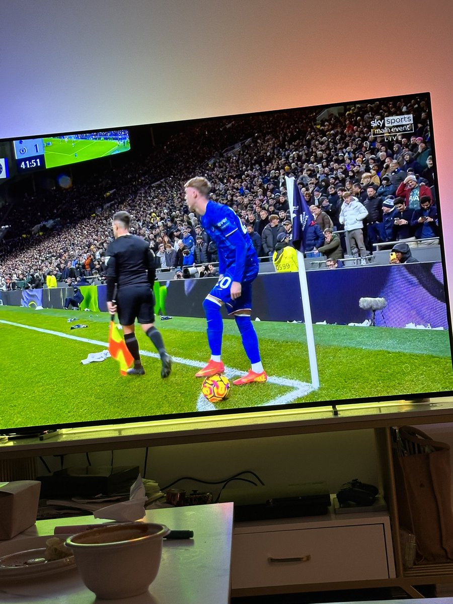 Shame of <a href="/SpursOfficial/">Tottenham Hotspur</a> fans for throwing trash onto the pitch, at the linesmen and the at the <a href="/ChelseaFC/">Chelsea FC</a> players.