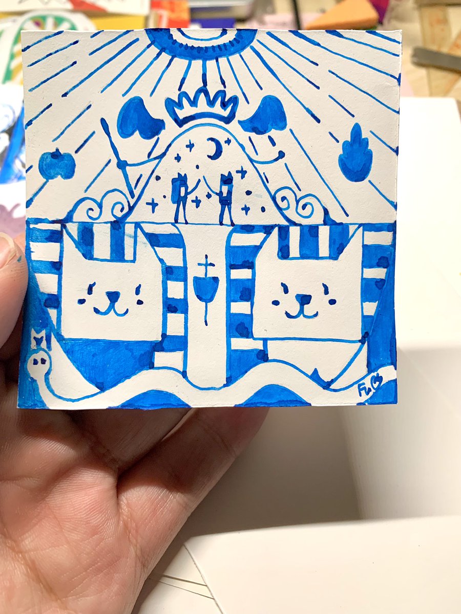 fulittlebat's tweet photo. small painting for friends (●'◡'●)~ https://t.co/0FuxYvCn8S